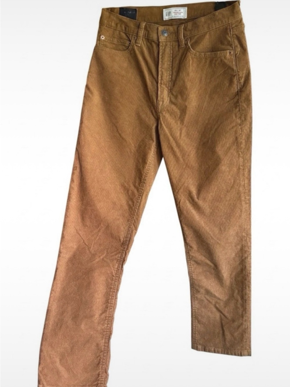 GAP Women's Vintage High Rise
Slim Corduroy Pants Brown Stretch
Pockets Button
